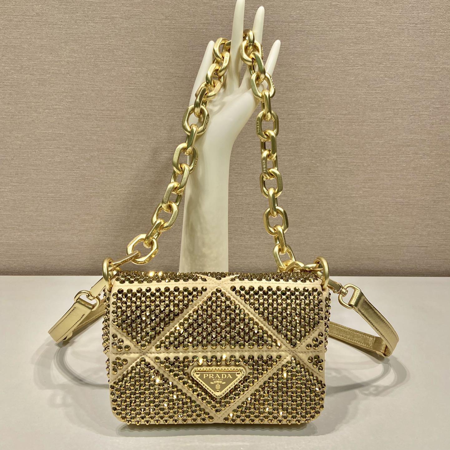 Prada Satin Mini-Bag With Crystals - PerfectKickZ
