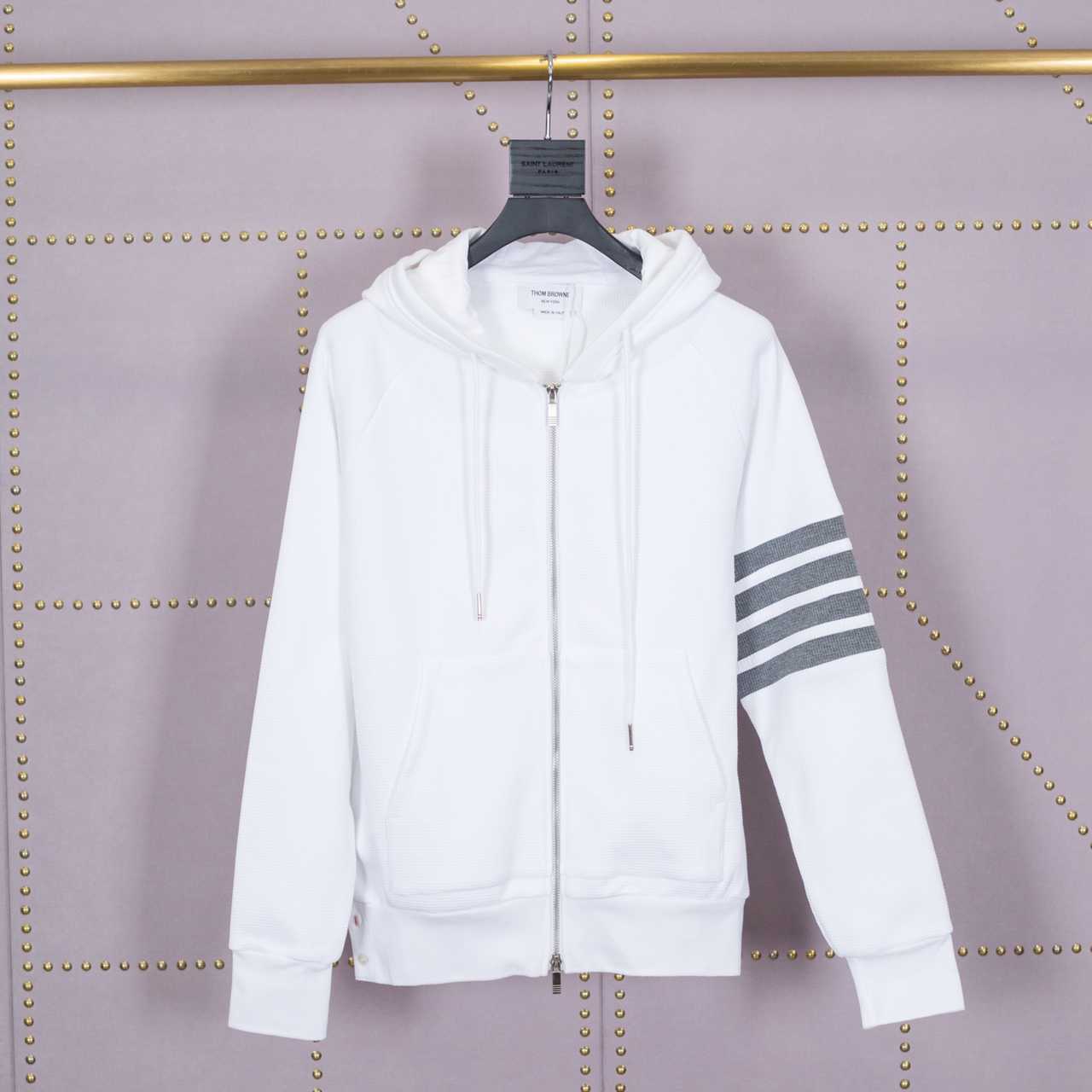 Thom Browne 4-Bar Zip-Up Cotton Hoodie - PerfectKickZ