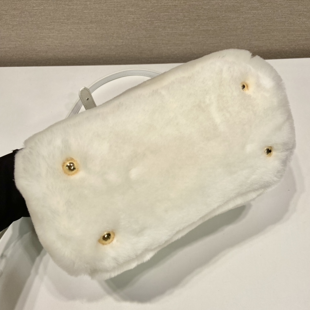Prada Galleria Shearling Mini-Bag - PerfectKickZ