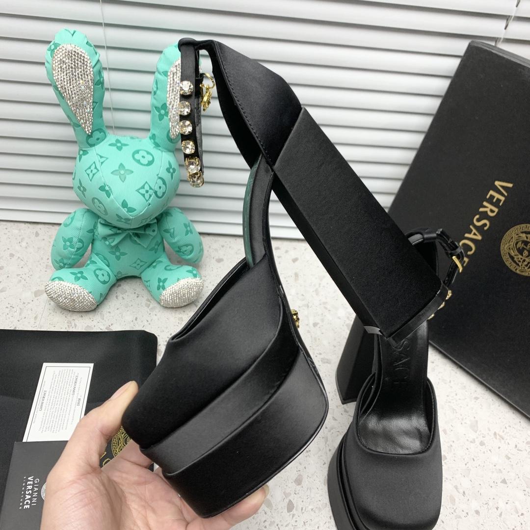 Versace Medusa Aevitas Satin Platform Pumps - PerfectKickZ