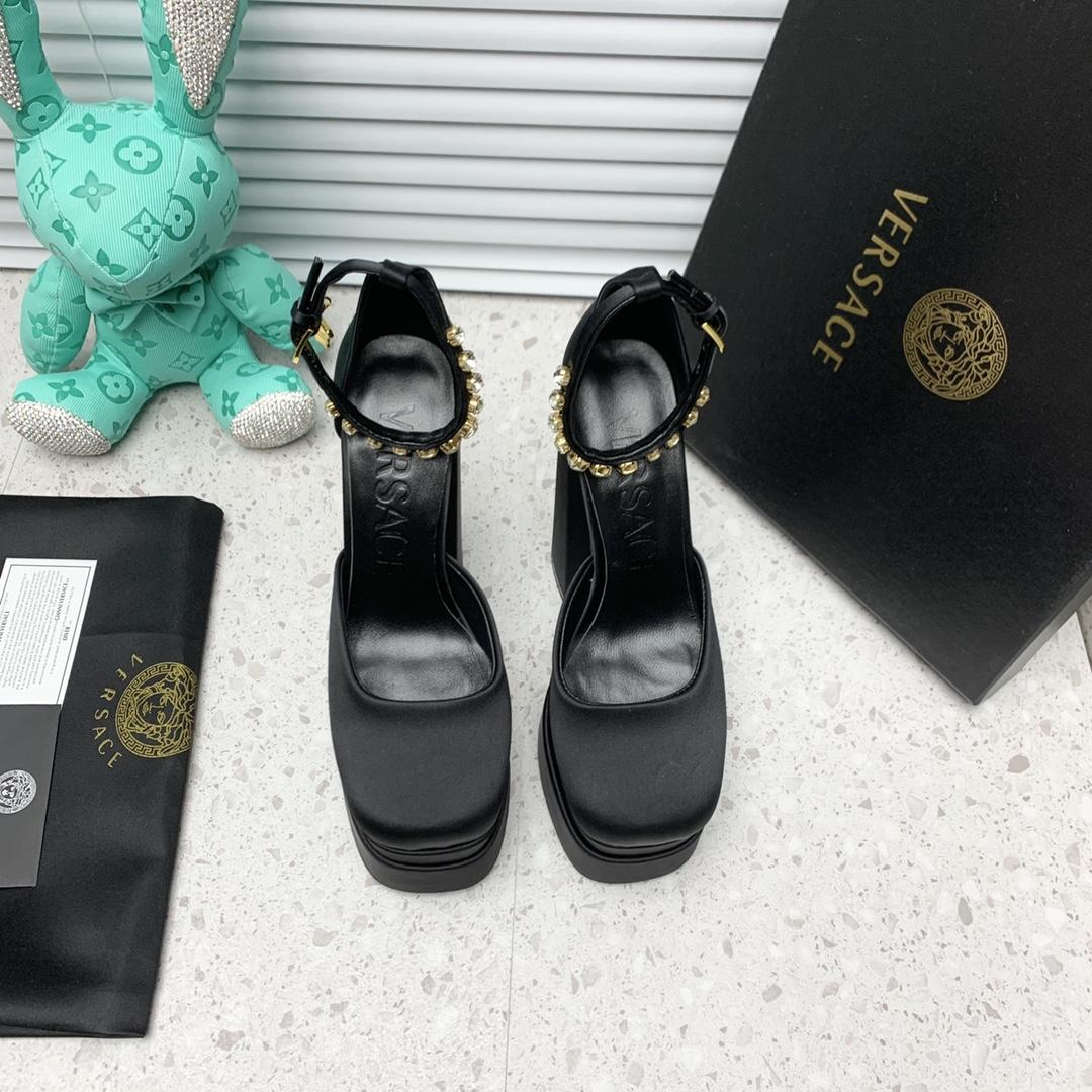 Versace Medusa Aevitas Satin Platform Pumps - PerfectKickZ