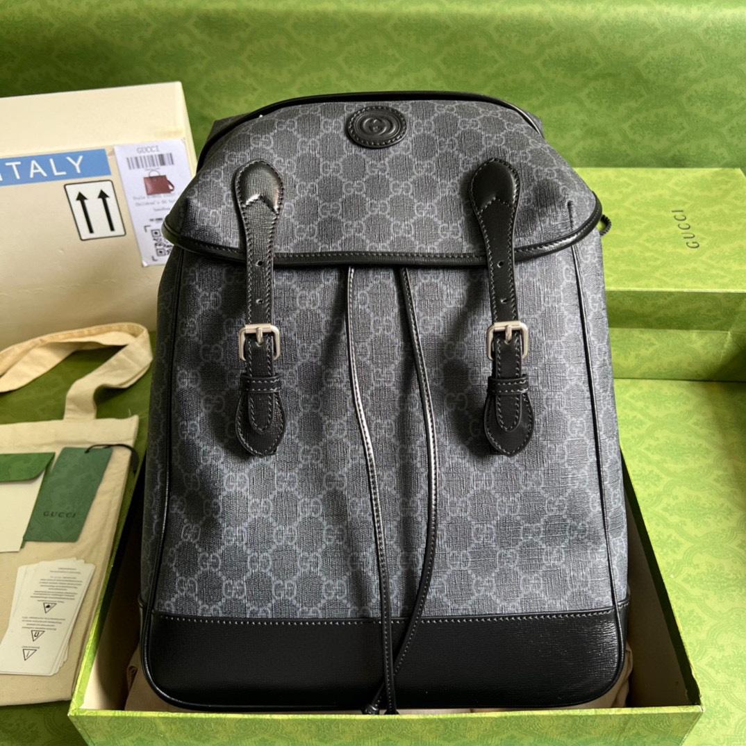 Gucci Medium Backpack With Interlocking G(26-43-18cm) - PerfectKickZ