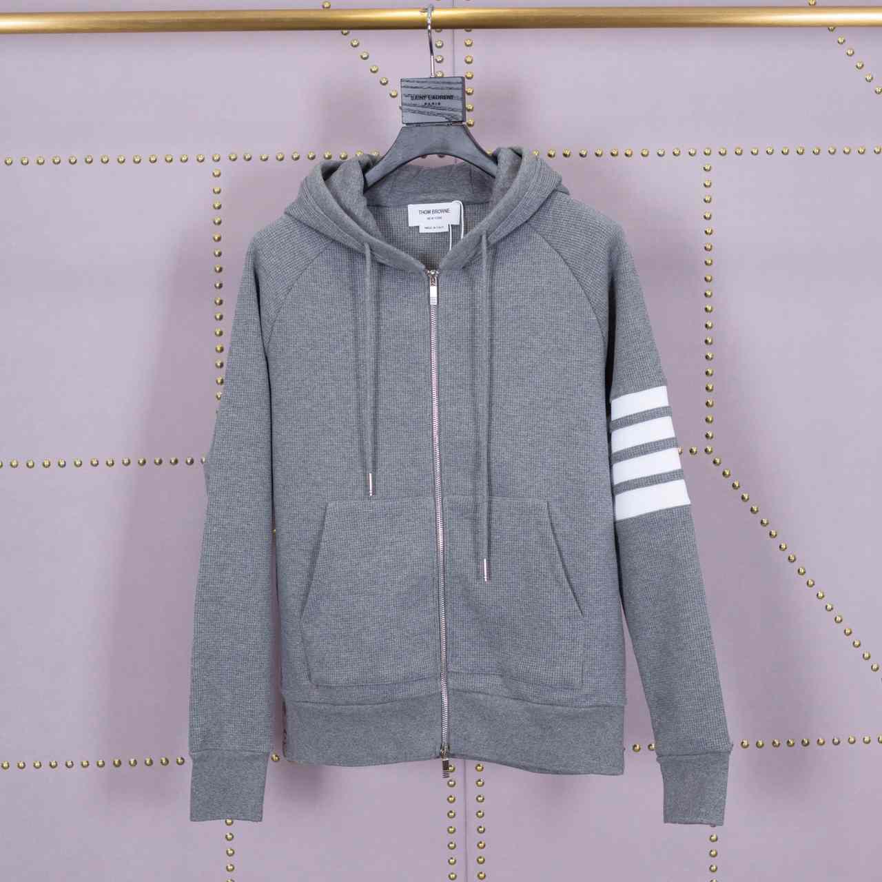 Thom Browne 4-Bar Zip-Up Cotton Hoodie - PerfectKickZ