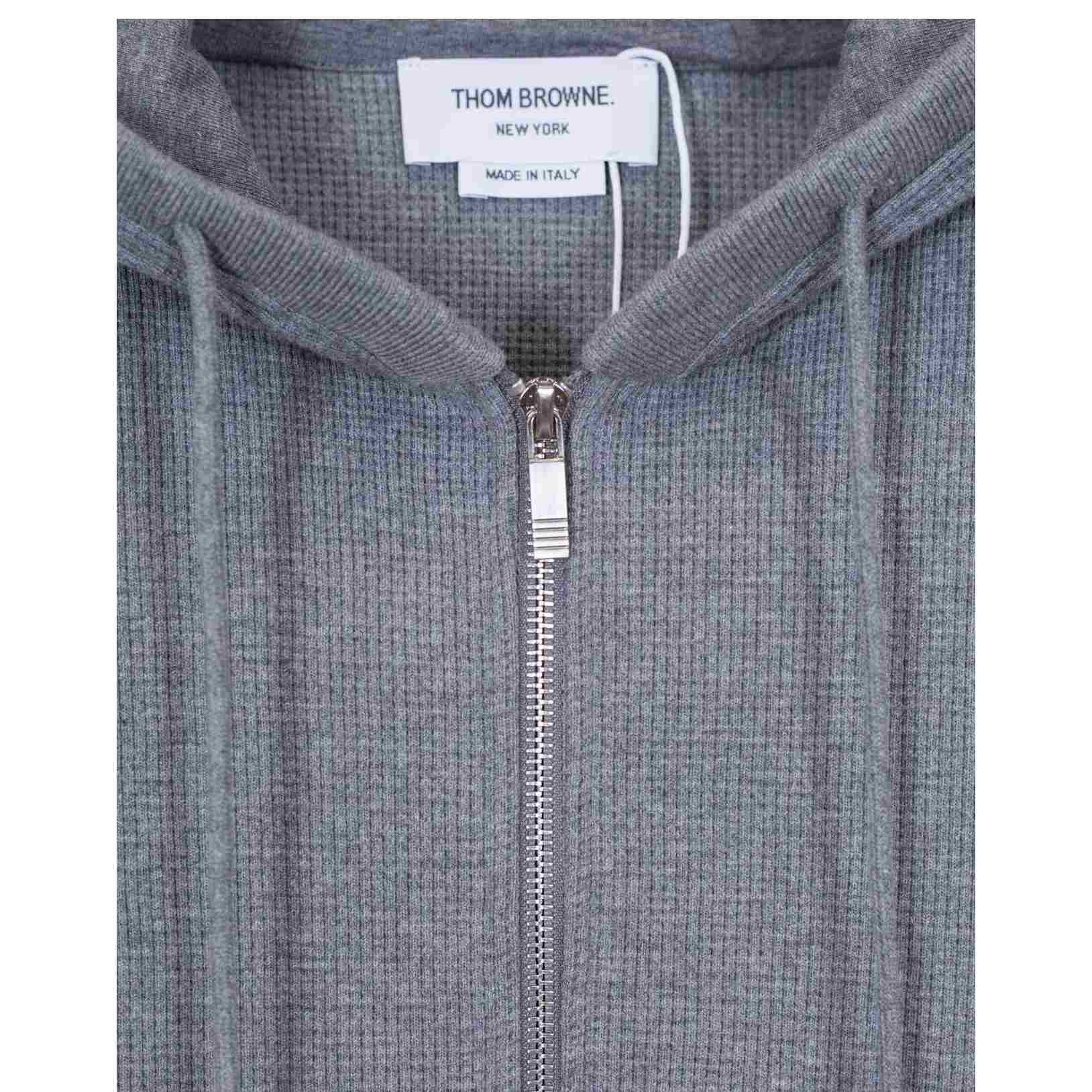 Thom Browne 4-Bar Zip-Up Cotton Hoodie - PerfectKickZ
