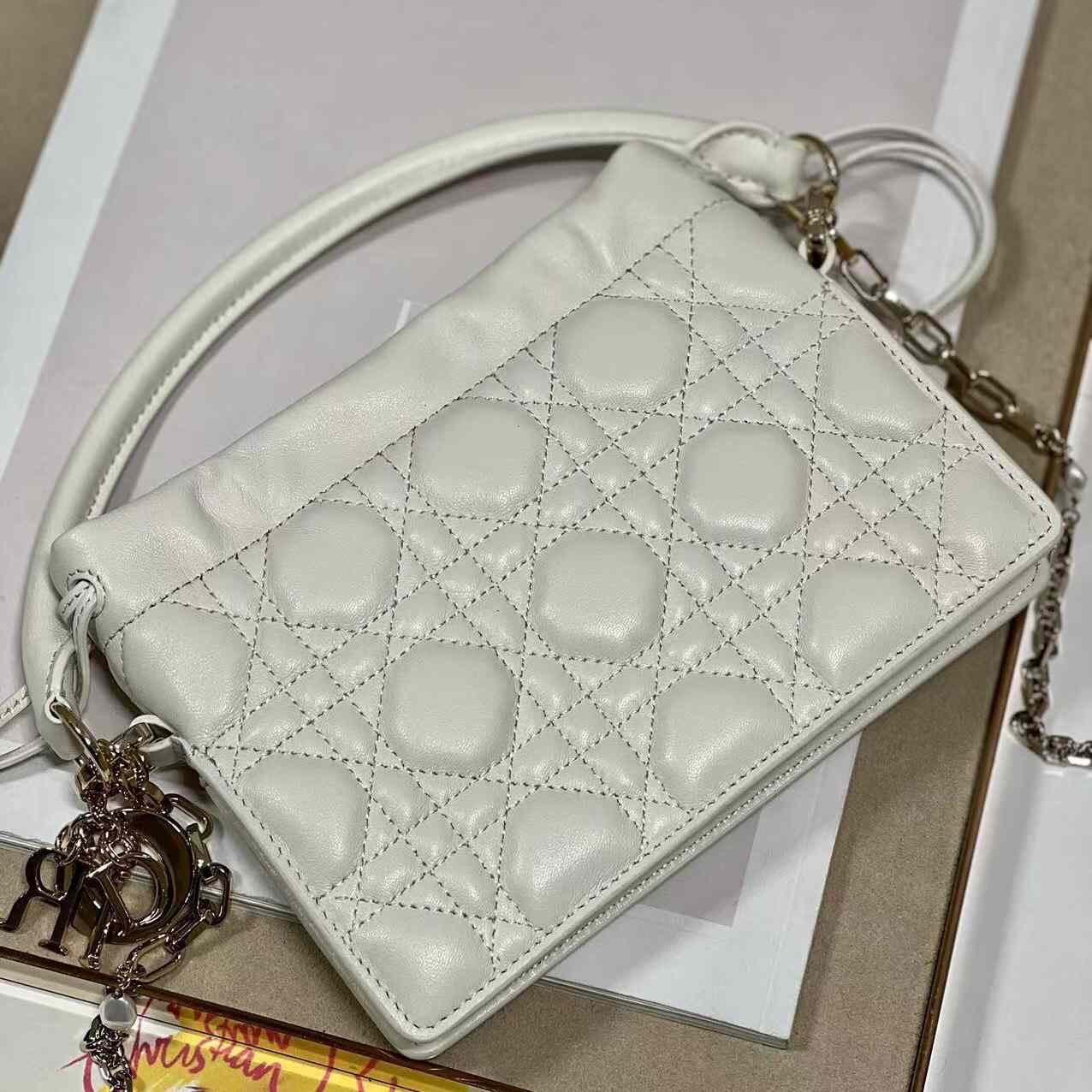 Dior Lady Dior Handle Drawstring Mini Bag - PerfectKickZ