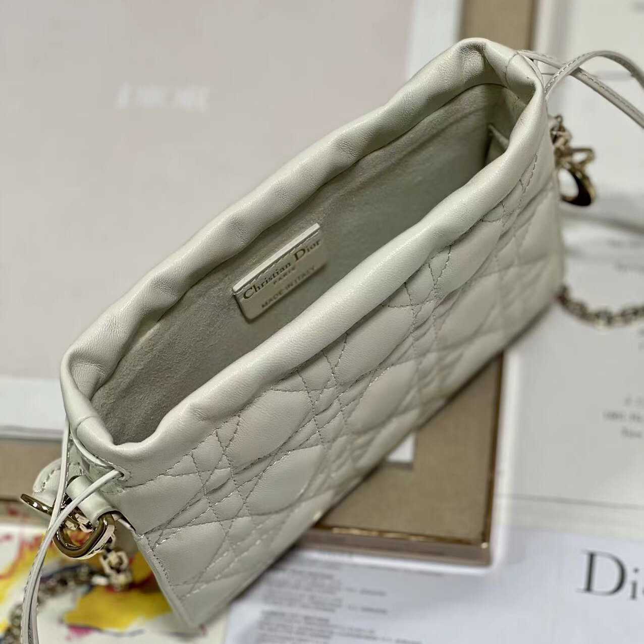 Dior Lady Dior Handle Drawstring Mini Bag - PerfectKickZ