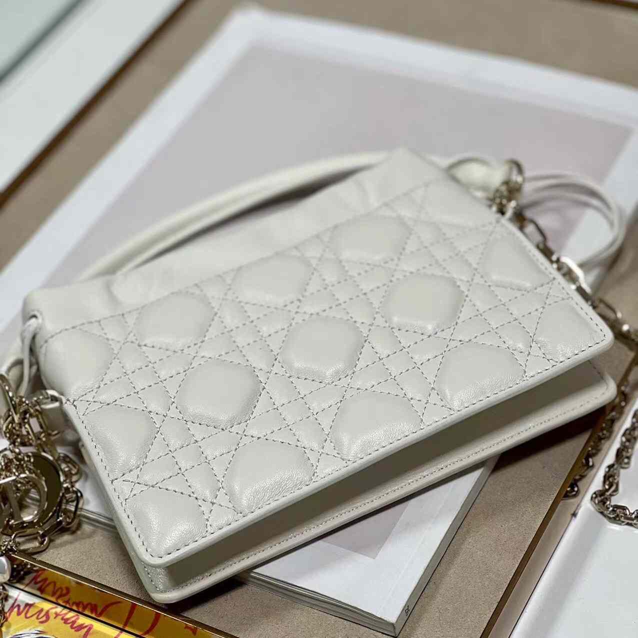Dior Lady Dior Handle Drawstring Mini Bag - PerfectKickZ