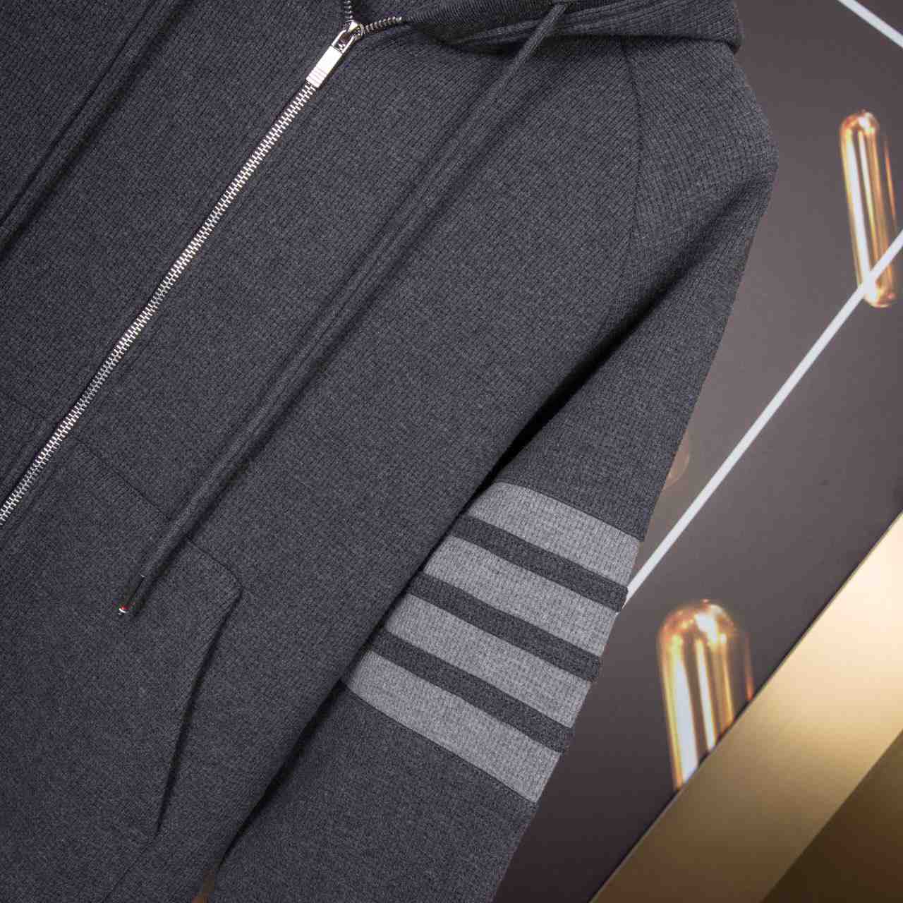 Thom Browne 4-Bar Zip-Up Cotton Hoodie - PerfectKickZ