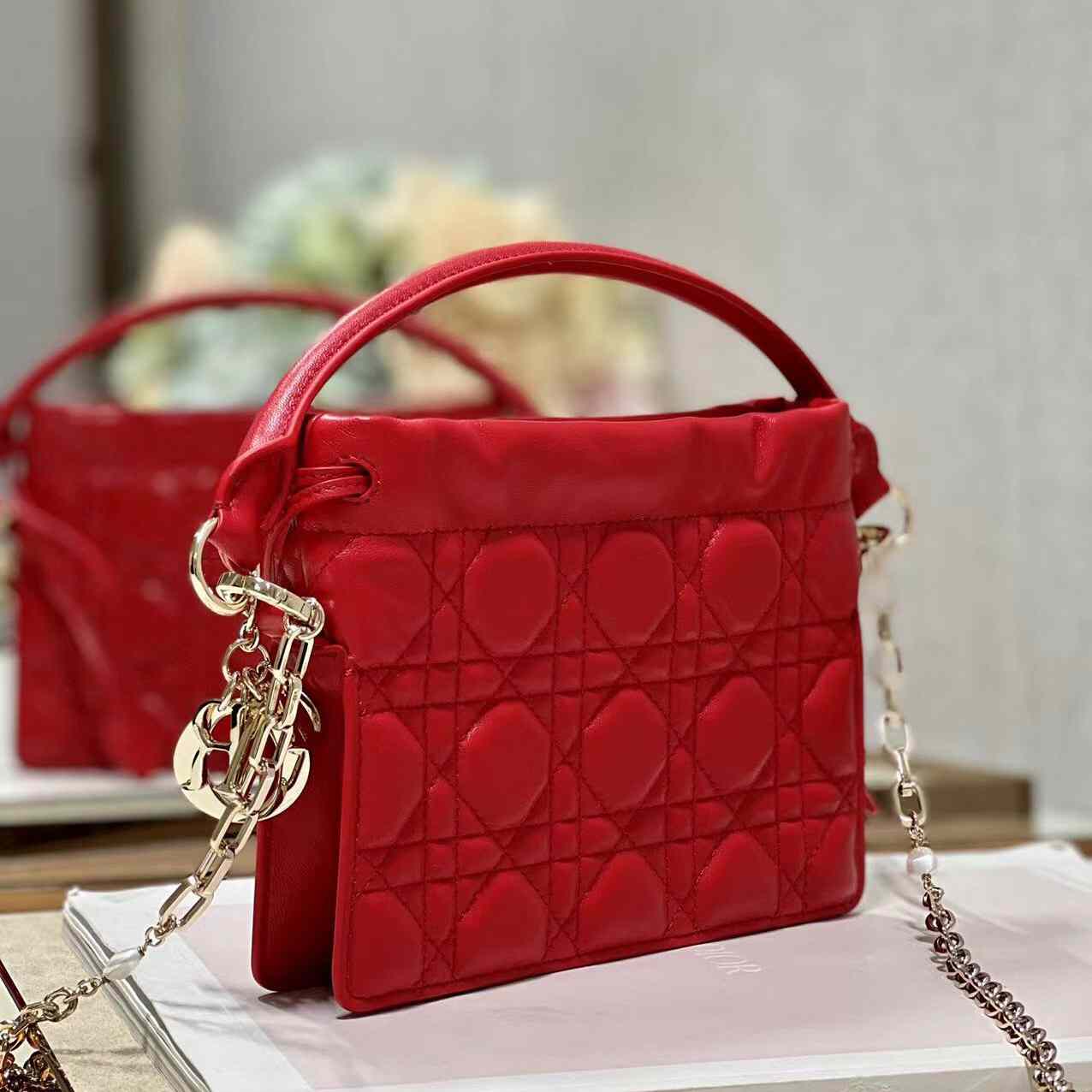 Dior Lady Dior Top Handle Drawstring Mini Bag - PerfectKickZ