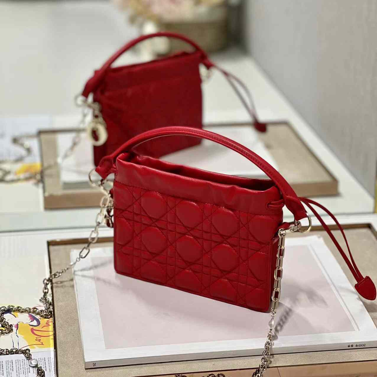 Dior Lady Dior Top Handle Drawstring Mini Bag - PerfectKickZ