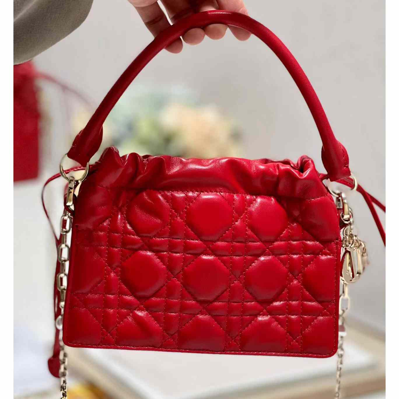 Dior Lady Dior Top Handle Drawstring Mini Bag - PerfectKickZ
