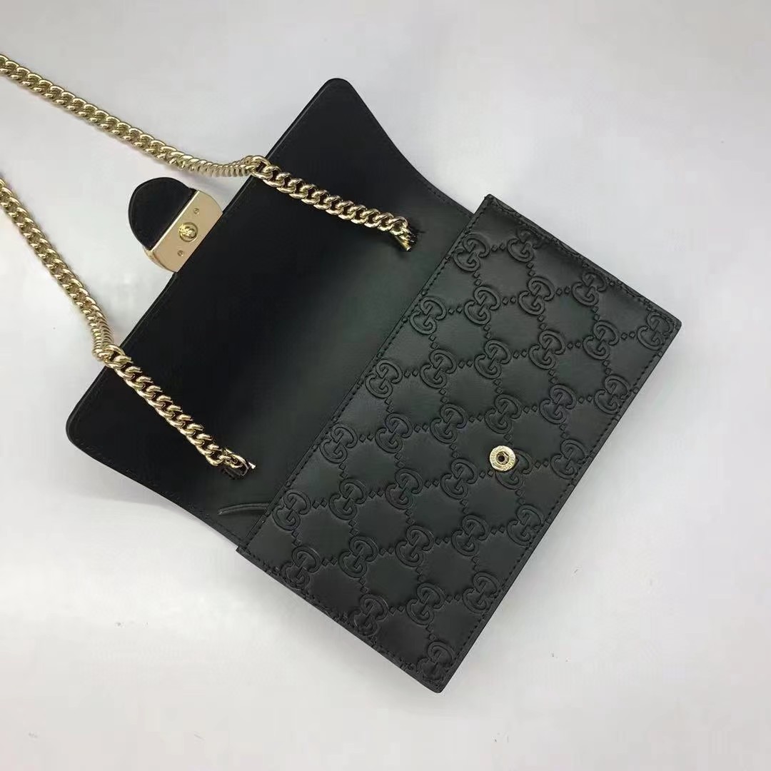 Gucci Guccissima Icon Chain Wallet Black(20-13-6cm) - 