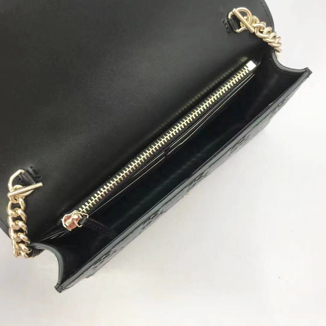 Gucci Guccissima Icon Chain Wallet Black(20-13-6cm) - 