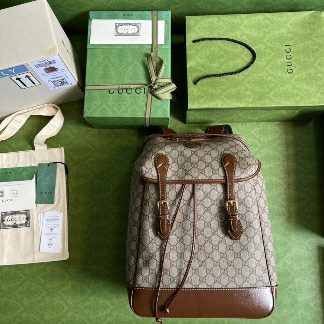Gucci Medium Backpack With Interlocking G(26-43-18cm) - PerfectKickZ