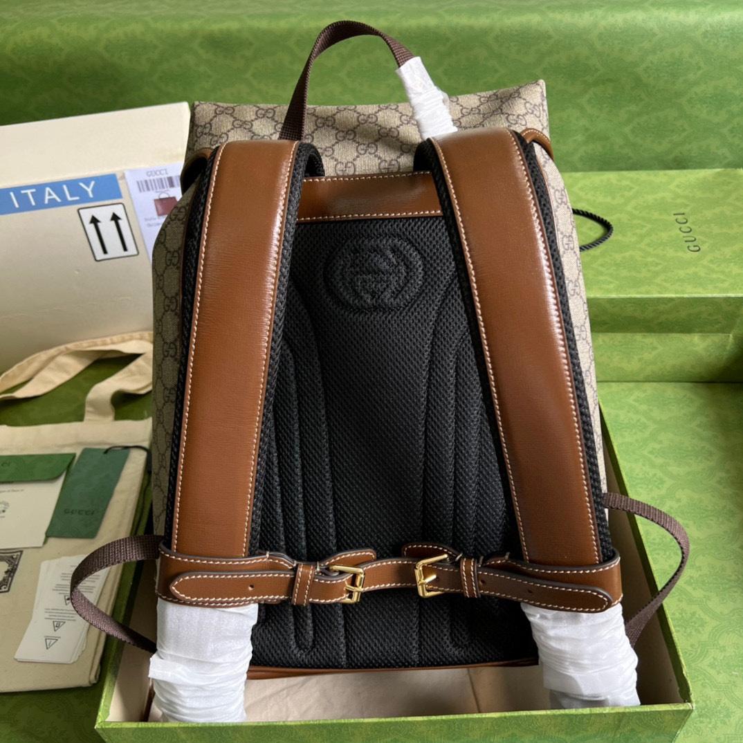 Gucci Medium Backpack With Interlocking G(26-43-18cm) - PerfectKickZ
