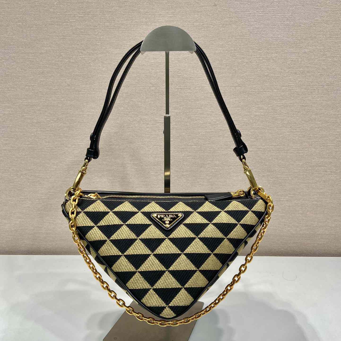 Prada Symbole Leather And Fabric Mini Bag(23-25-5cm) - PerfectKickZ