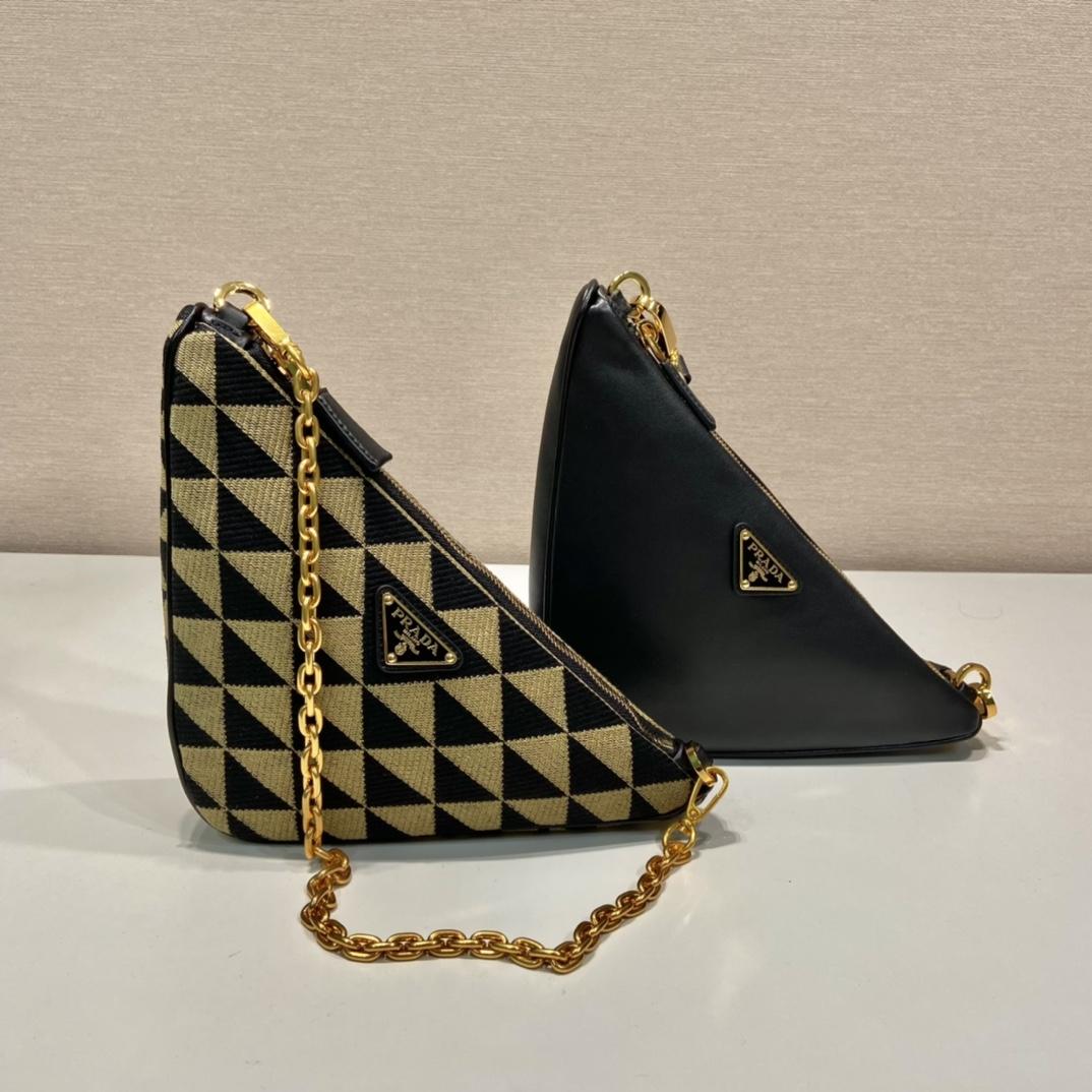 Prada Symbole Leather And Fabric Mini Bag(23-25-5cm) - PerfectKickZ