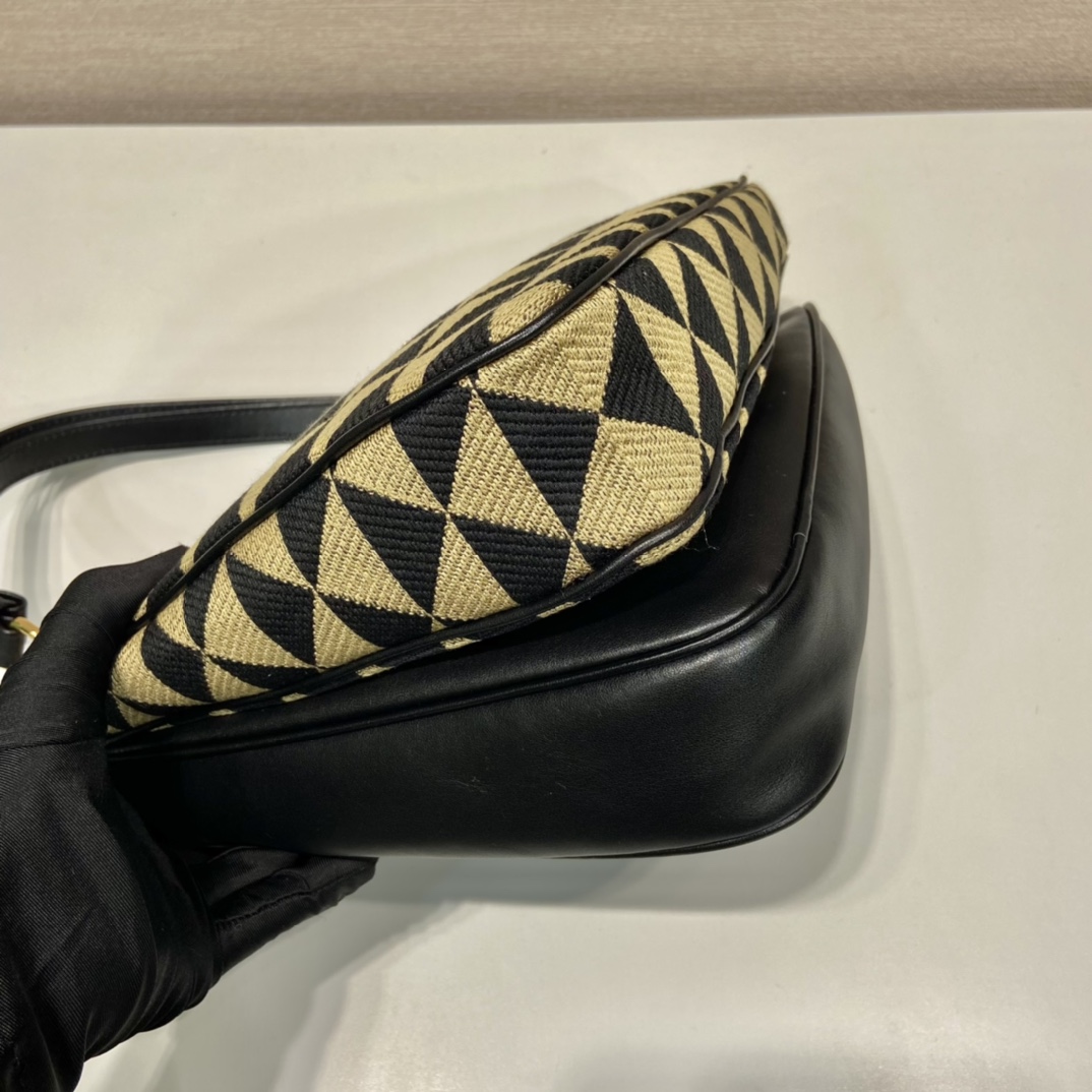 Prada Symbole Leather And Fabric Mini Bag(23-25-5cm) - 