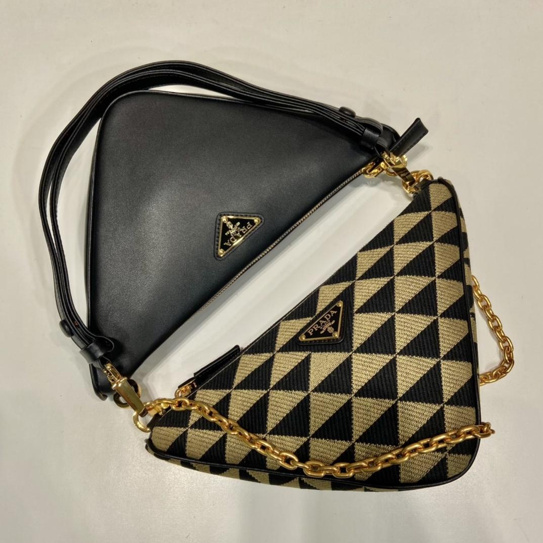 Prada Symbole Leather And Fabric Mini Bag(23-25-5cm) - 