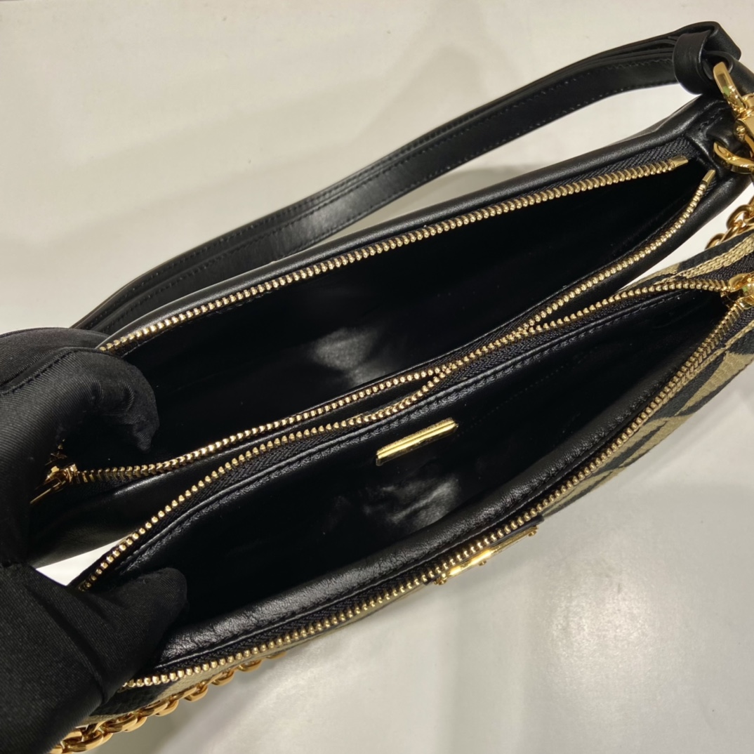 Prada Symbole Leather And Fabric Mini Bag(23-25-5cm) - 