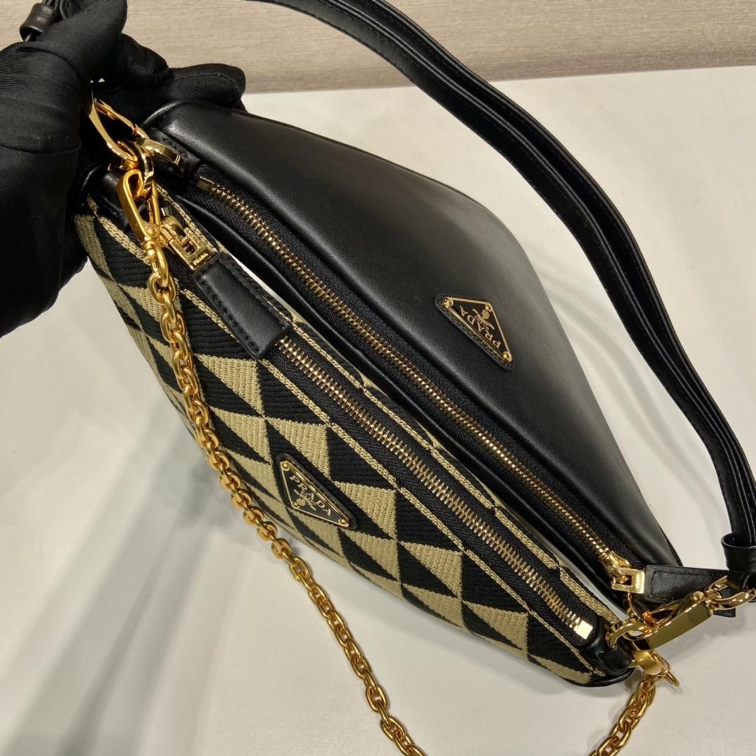 Prada Symbole Leather And Fabric Mini Bag(23-25-5cm) - 