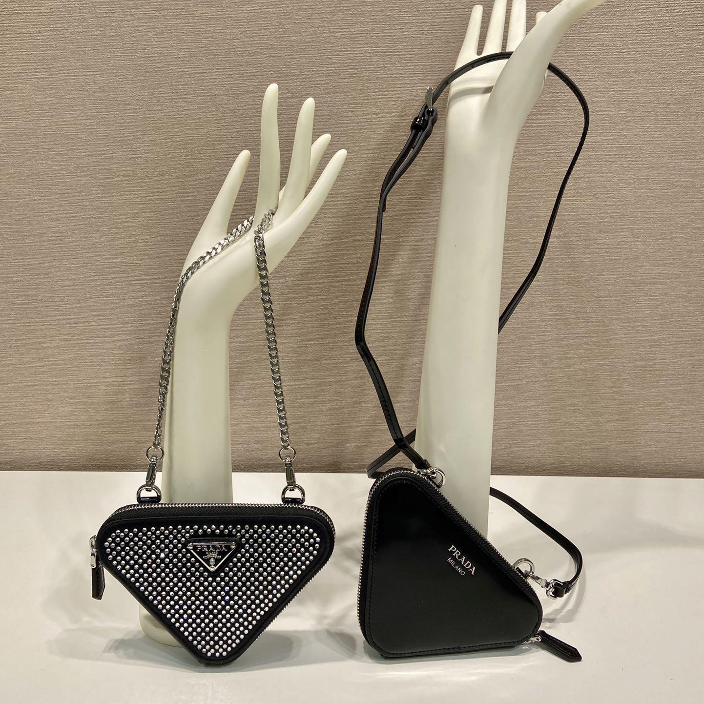 Prada Embellished Satin And Leather Mini-Pouch - PerfectKickZ