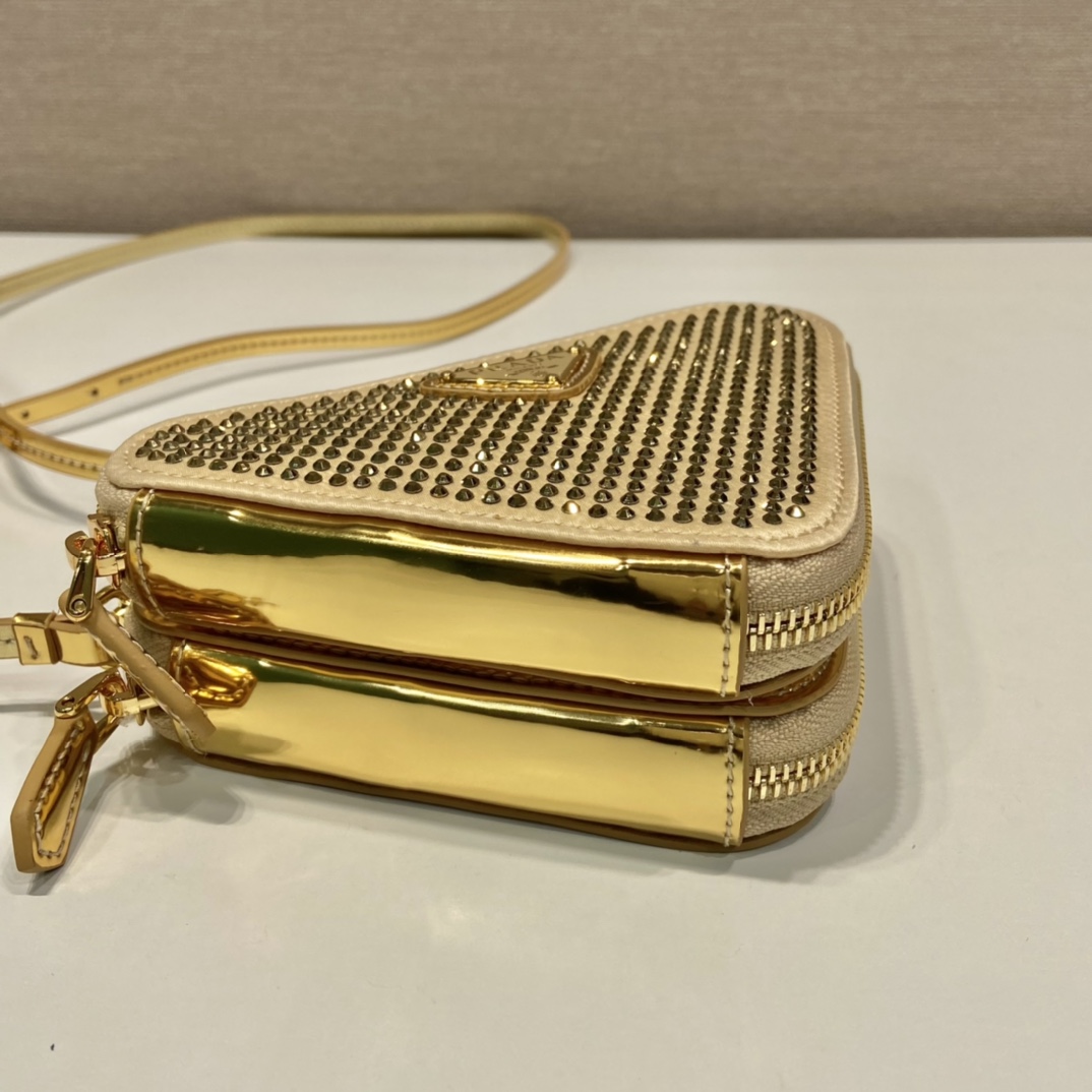 Prada Embellished Satin And Leather Mini-Pouch - PerfectKickZ