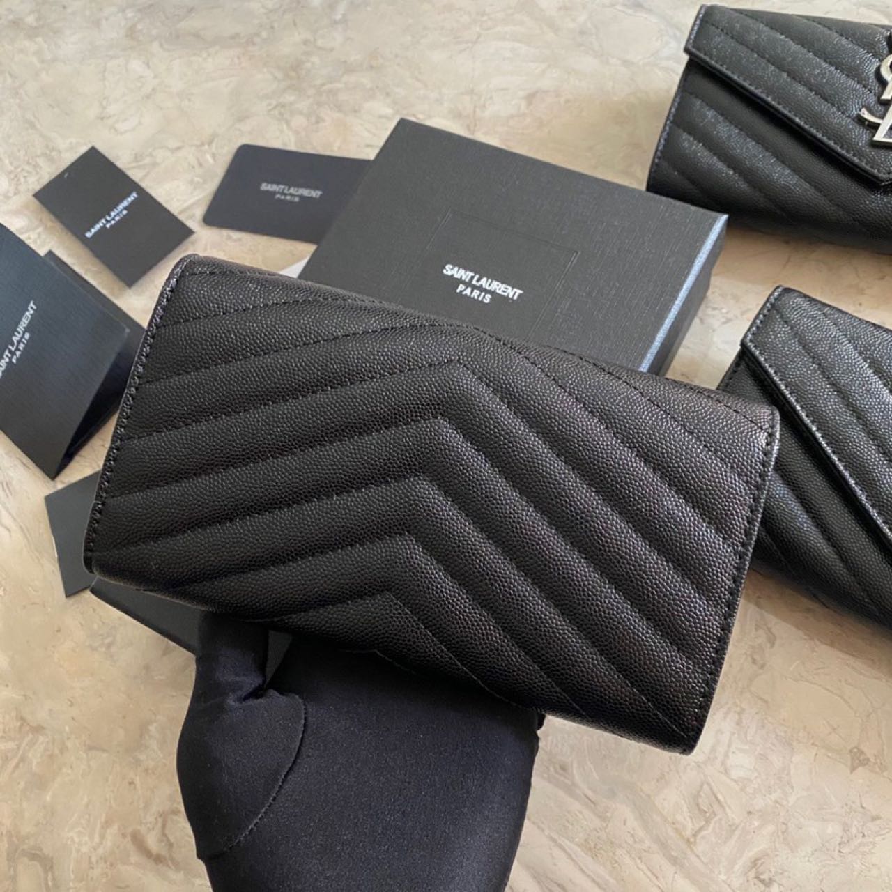 Saint Laurent Monogram Leather Wallet(19-11-3CM) - PerfectKickZ