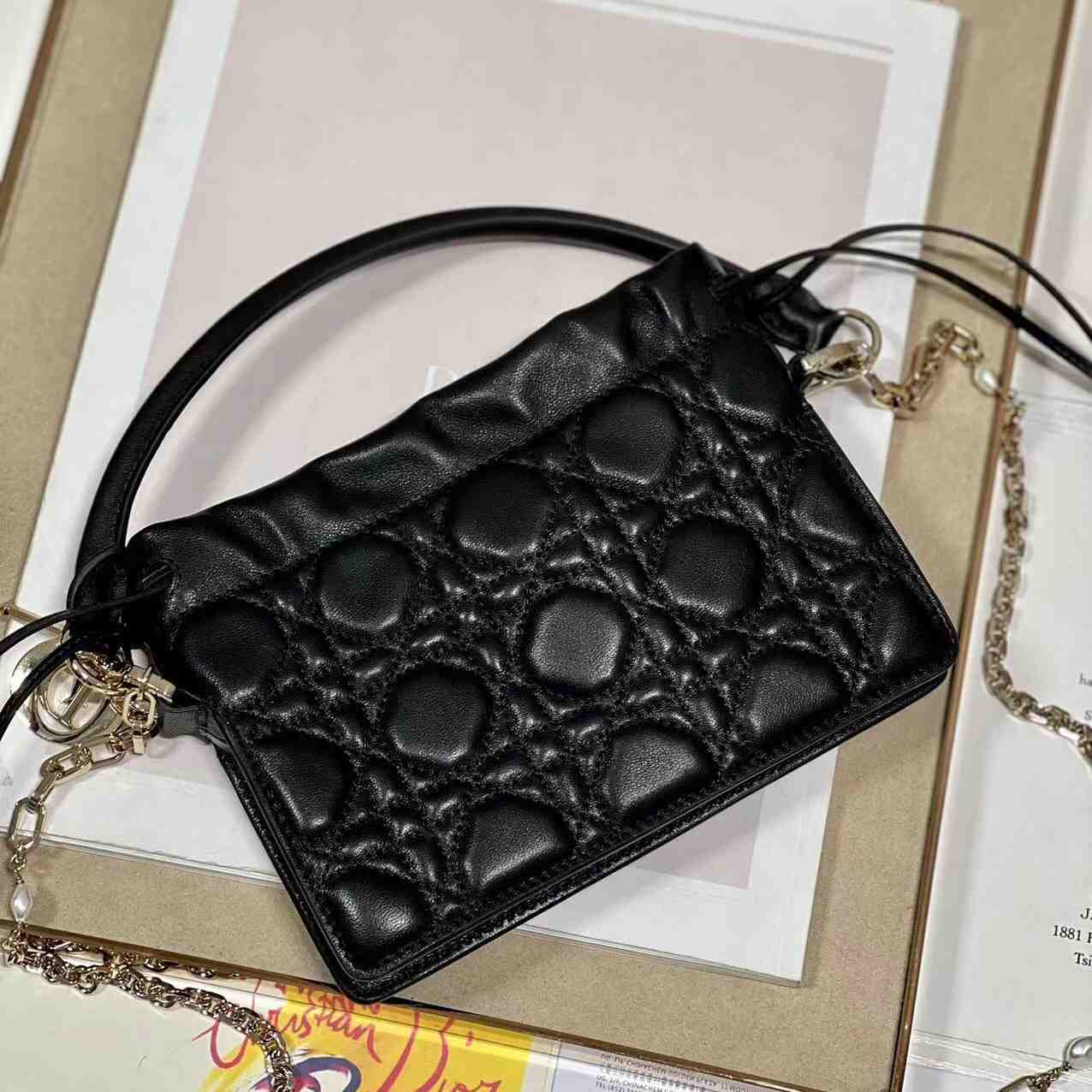 Dior Lady Dior Top Handle Drawstring Mini Bag - PerfectKickZ