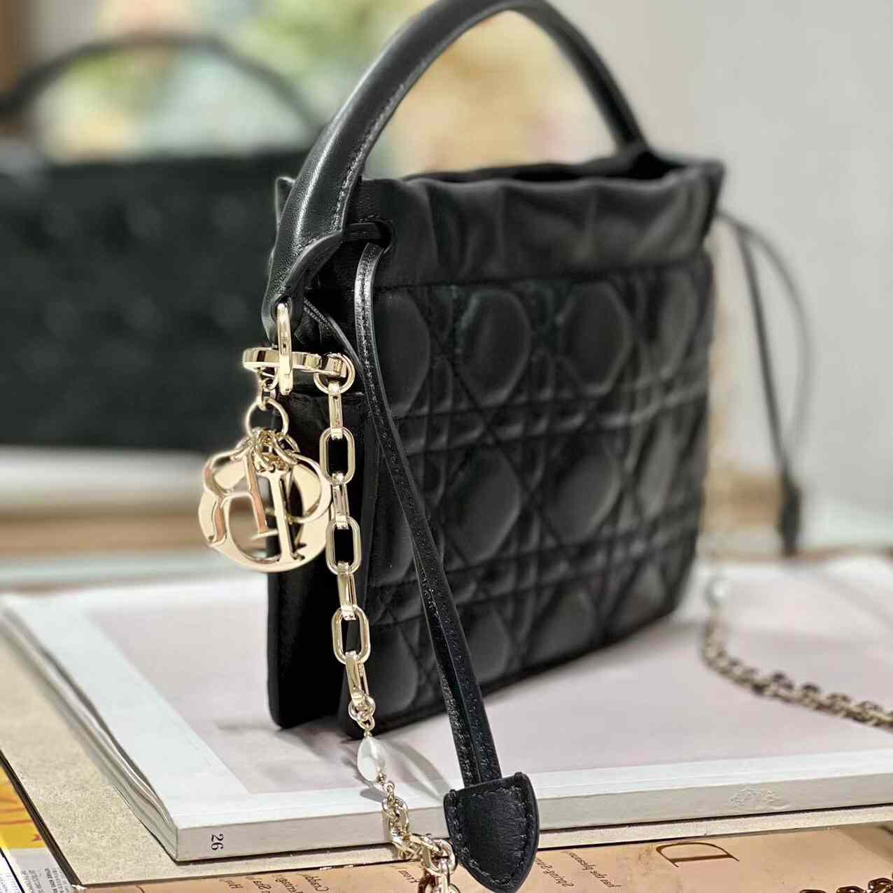 Dior Lady Dior Top Handle Drawstring Mini Bag - PerfectKickZ
