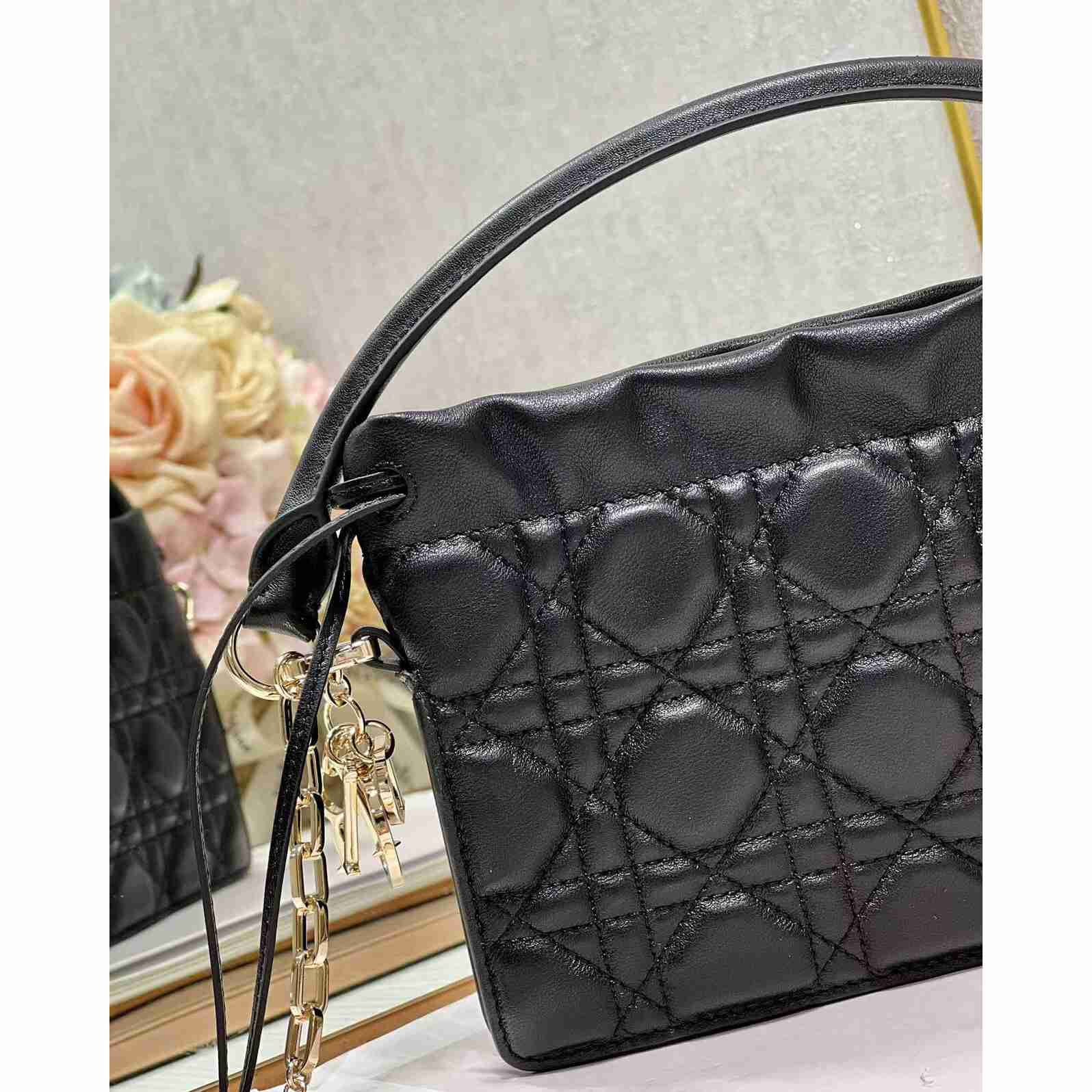 Dior Lady Dior Top Handle Drawstring Mini Bag - PerfectKickZ