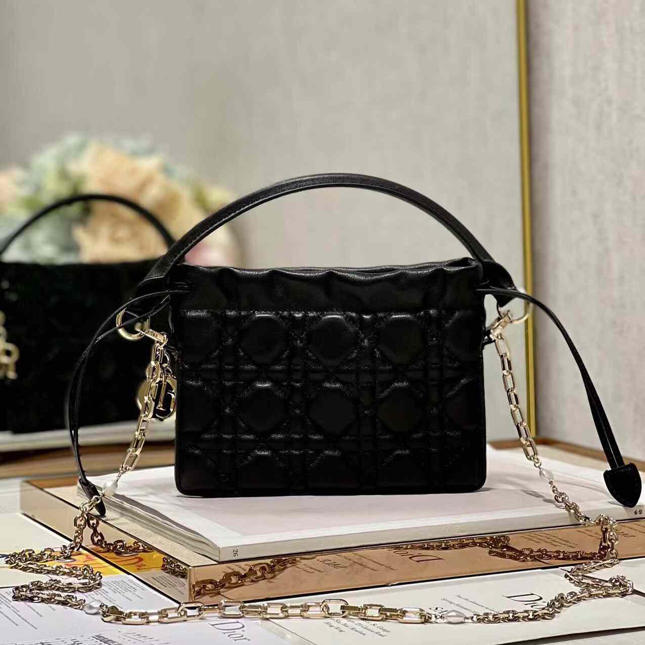 Dior Lady Dior Top Handle Drawstring Mini Bag - PerfectKickZ