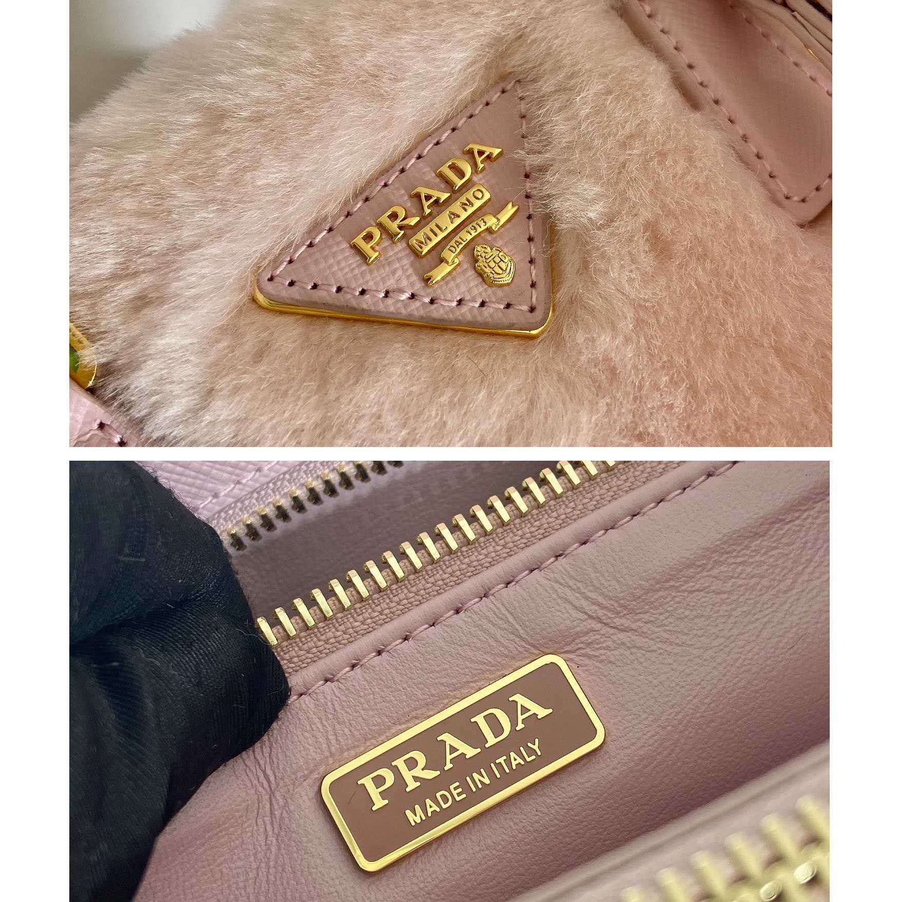 Prada Galleria Shearling Mini-Bag - PerfectKickZ