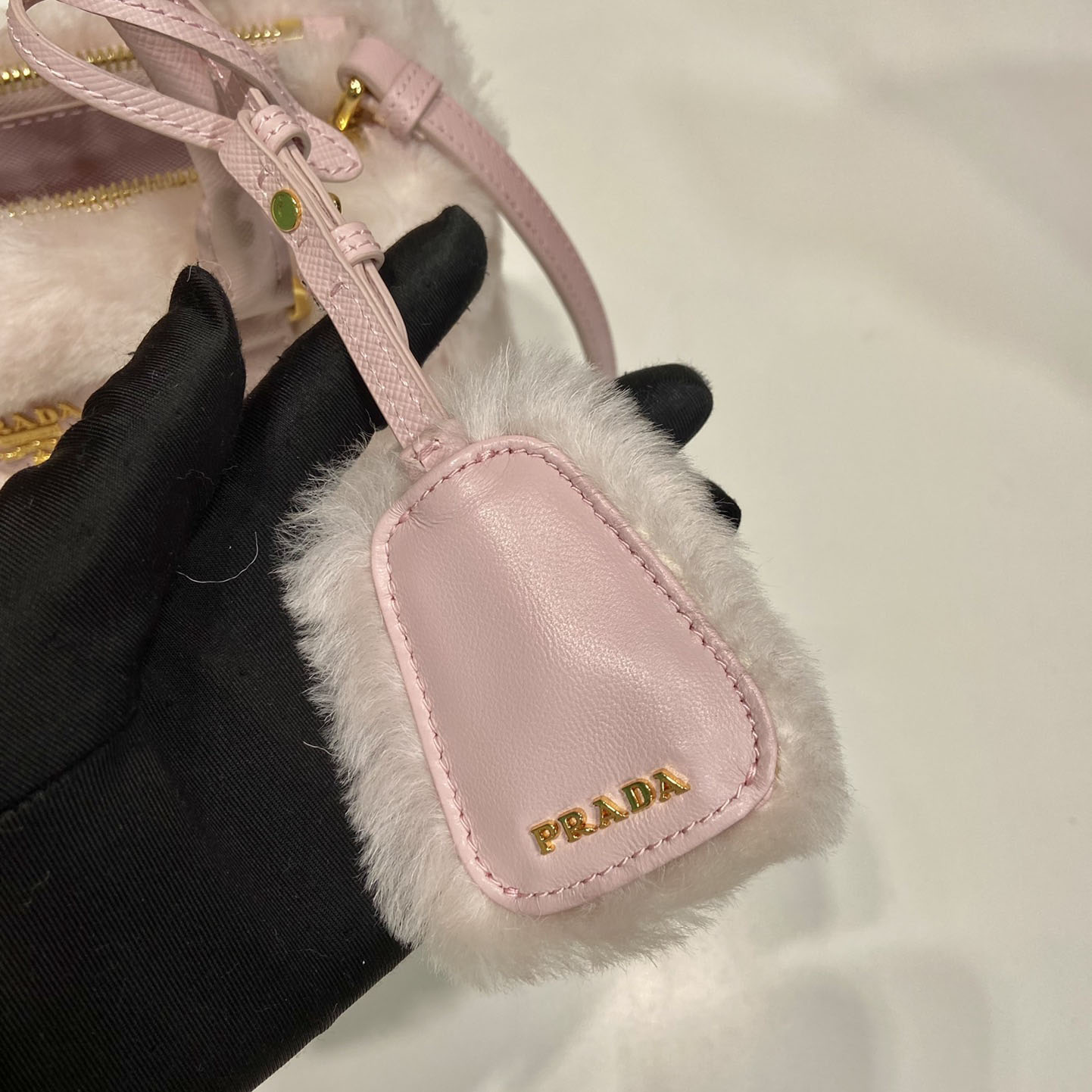 Prada Galleria Shearling Mini-Bag - PerfectKickZ