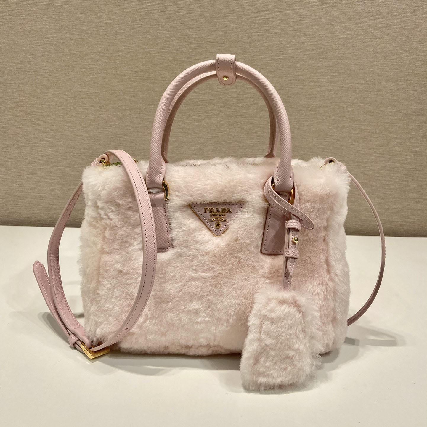 Prada Galleria Shearling Mini-Bag - PerfectKickZ