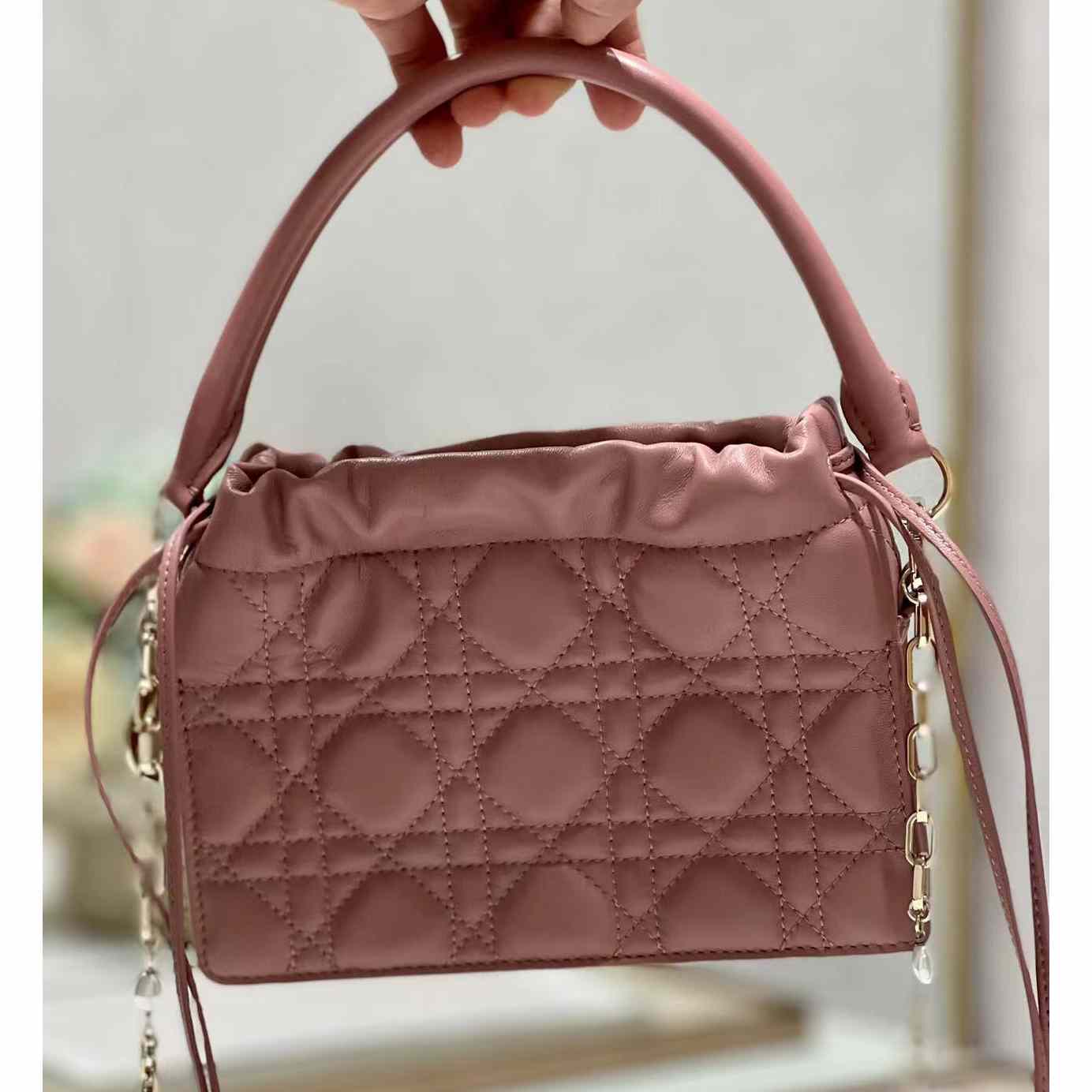 Dior Lady Dior Top Handle Drawstring Mini Bag - PerfectKickZ
