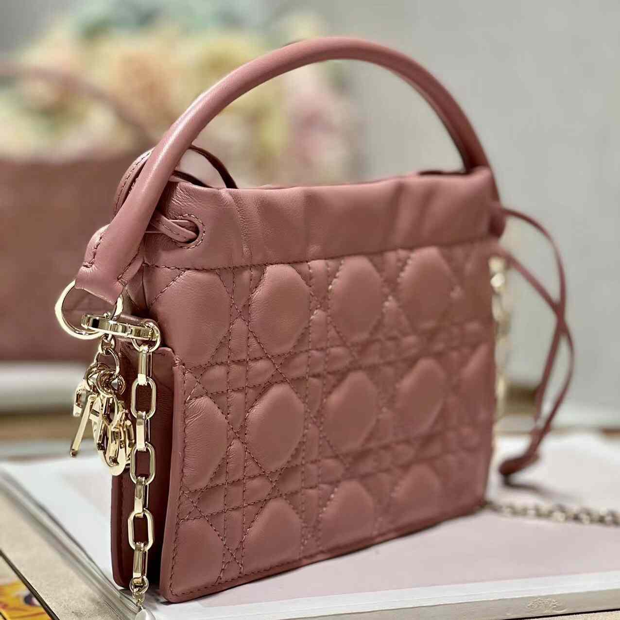 Dior Lady Dior Top Handle Drawstring Mini Bag - PerfectKickZ