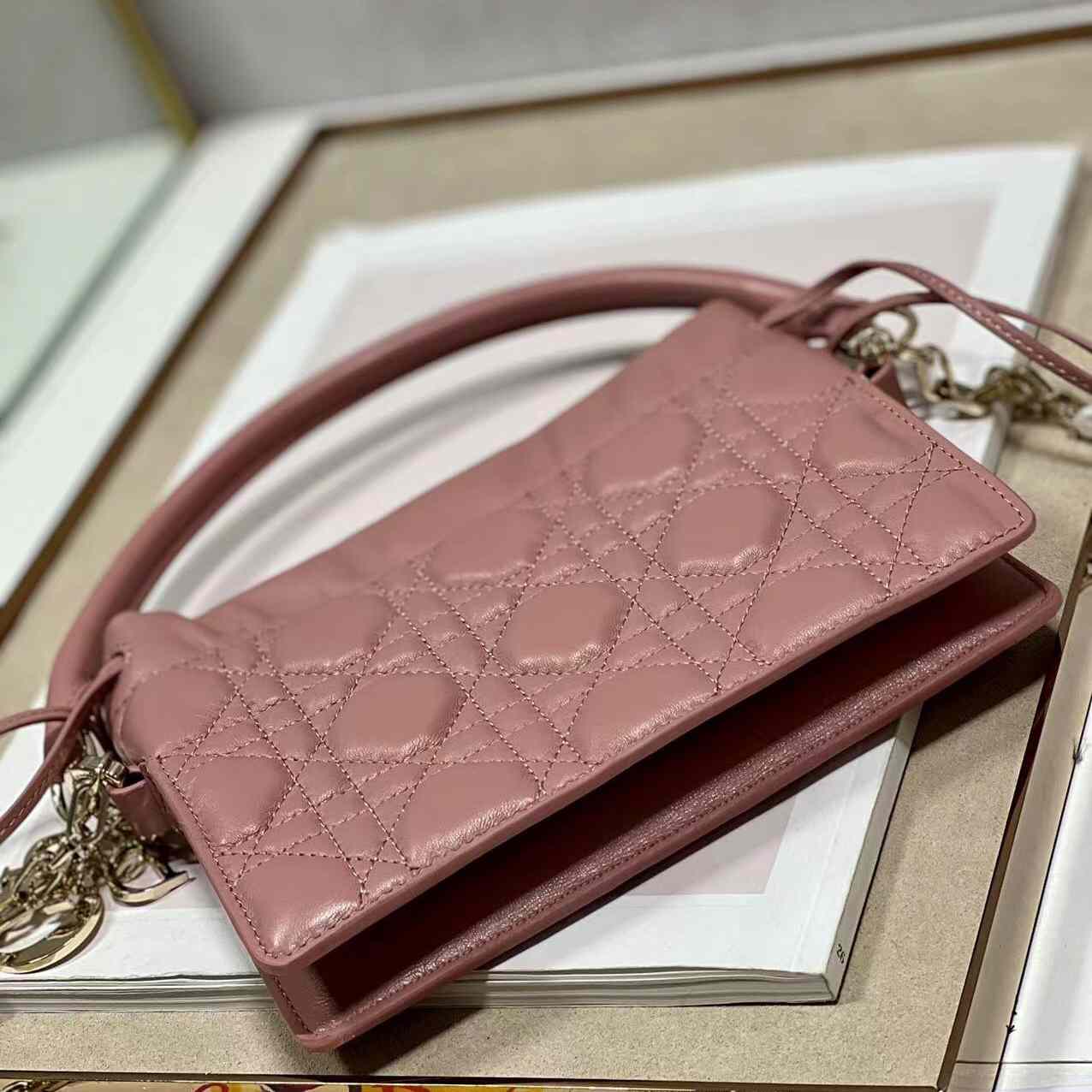 Dior Lady Dior Top Handle Drawstring Mini Bag - PerfectKickZ