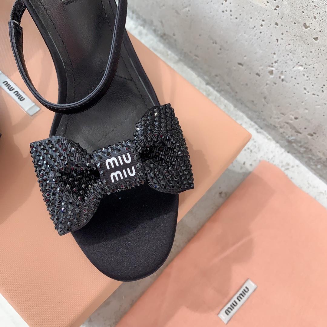Miu Miu Satin Bow Sandals - PerfectKickZ