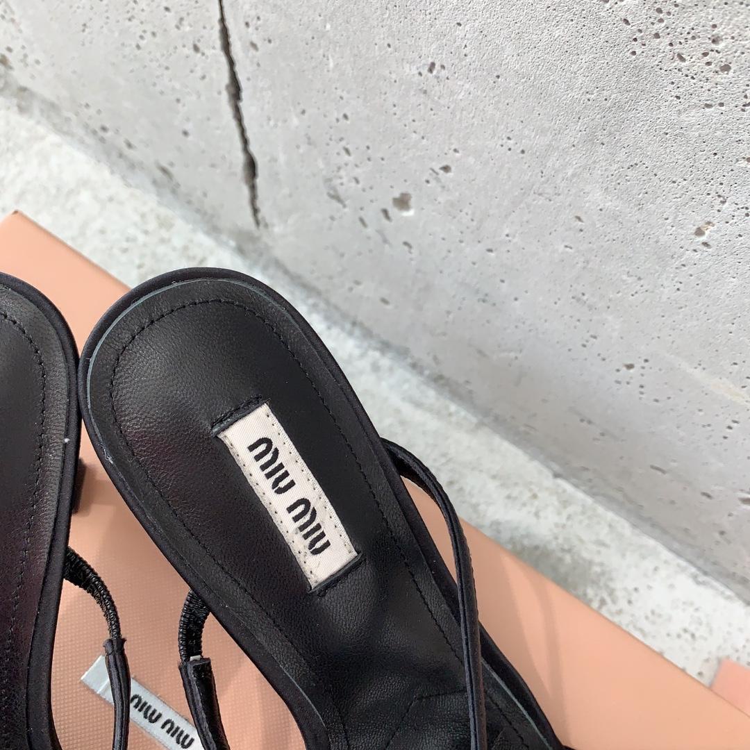 Miu Miu Satin Bow Sandals - PerfectKickZ