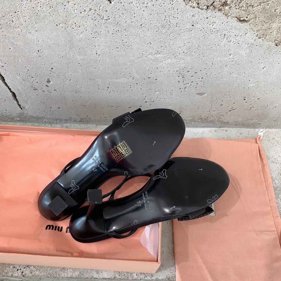 Miu Miu Satin Bow Sandals - PerfectKickZ