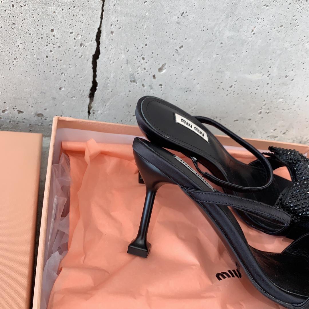 Miu Miu Satin Bow Sandals - PerfectKickZ