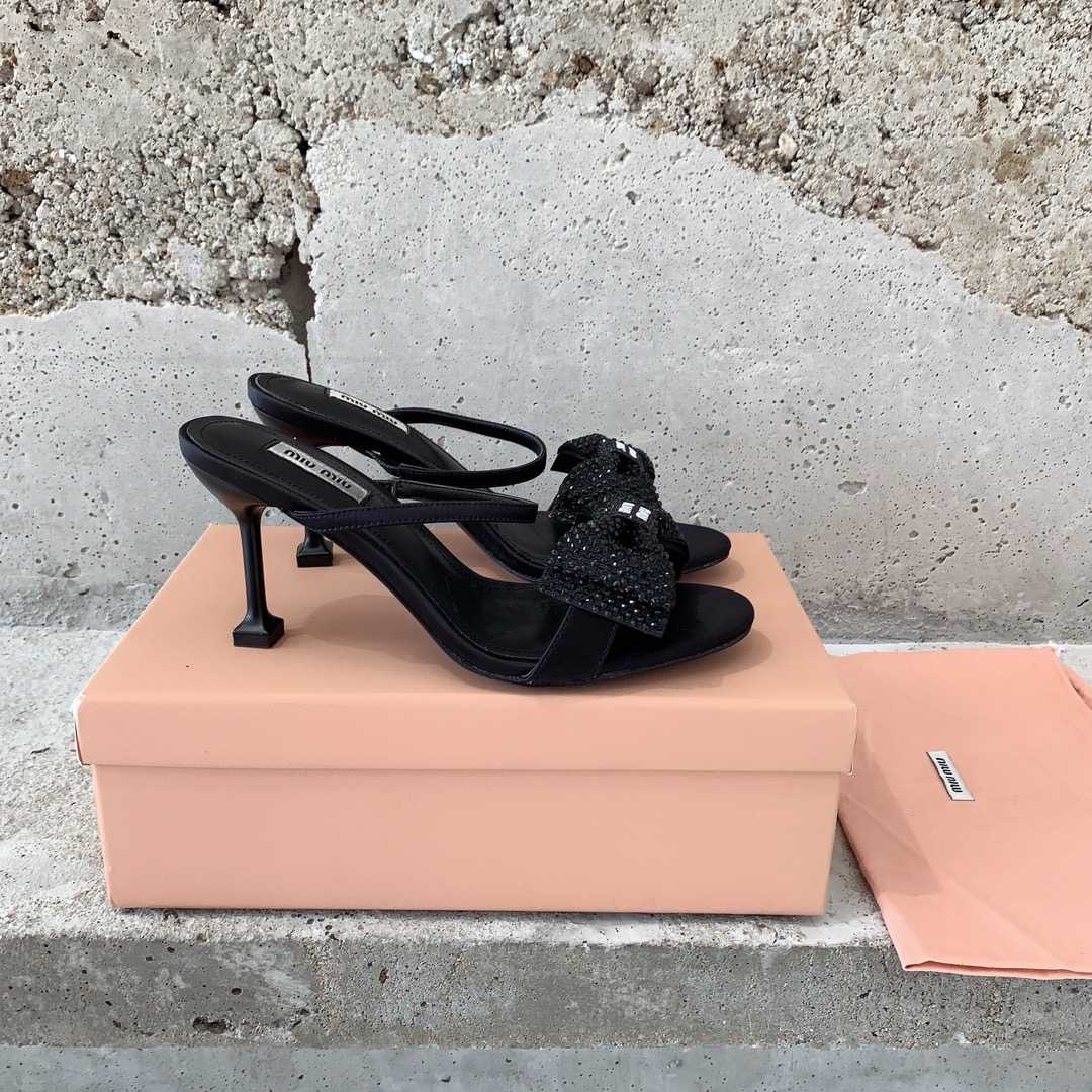 Miu Miu Satin Bow Sandals - PerfectKickZ