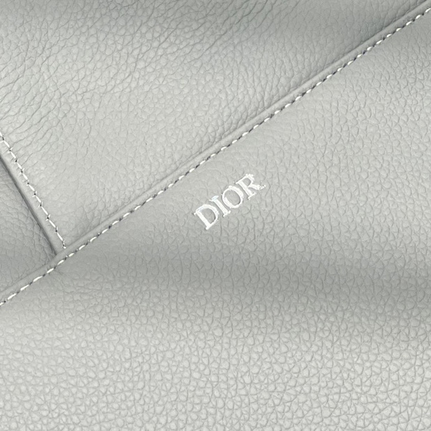 Dior Saddle Bag Dior Gray Grained Calfskin With Christian Dior 1947 Signature (26 x 19 x 4.5CM) - PerfectKickZ