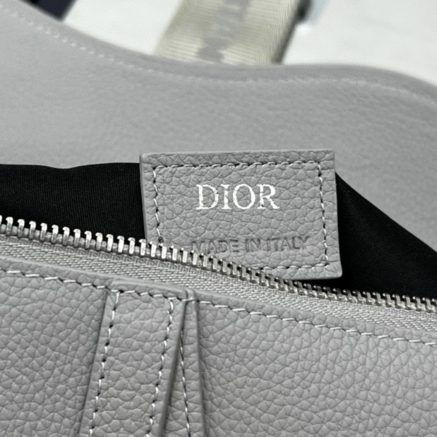 Dior Saddle Bag Dior Gray Grained Calfskin With Christian Dior 1947 Signature (26 x 19 x 4.5CM) - PerfectKickZ