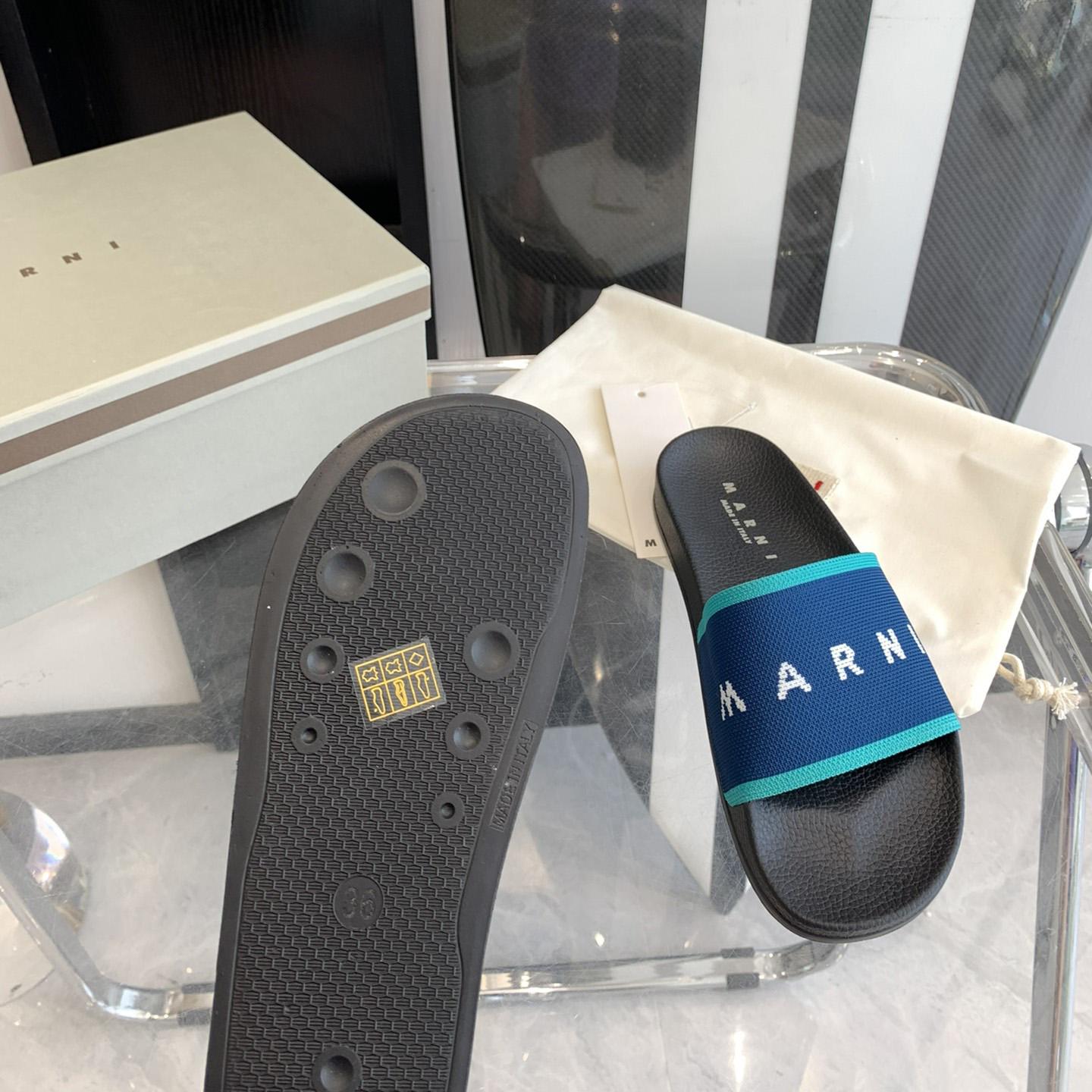 Marni Blue Logo Jacquard Rubber Slide - PerfectKickZ