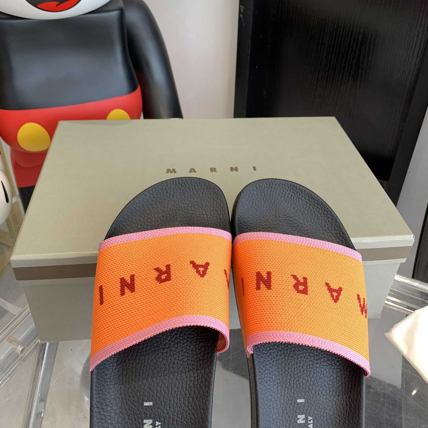 Marni Orange Logo Jacquard Rubber Slide - PerfectKickZ