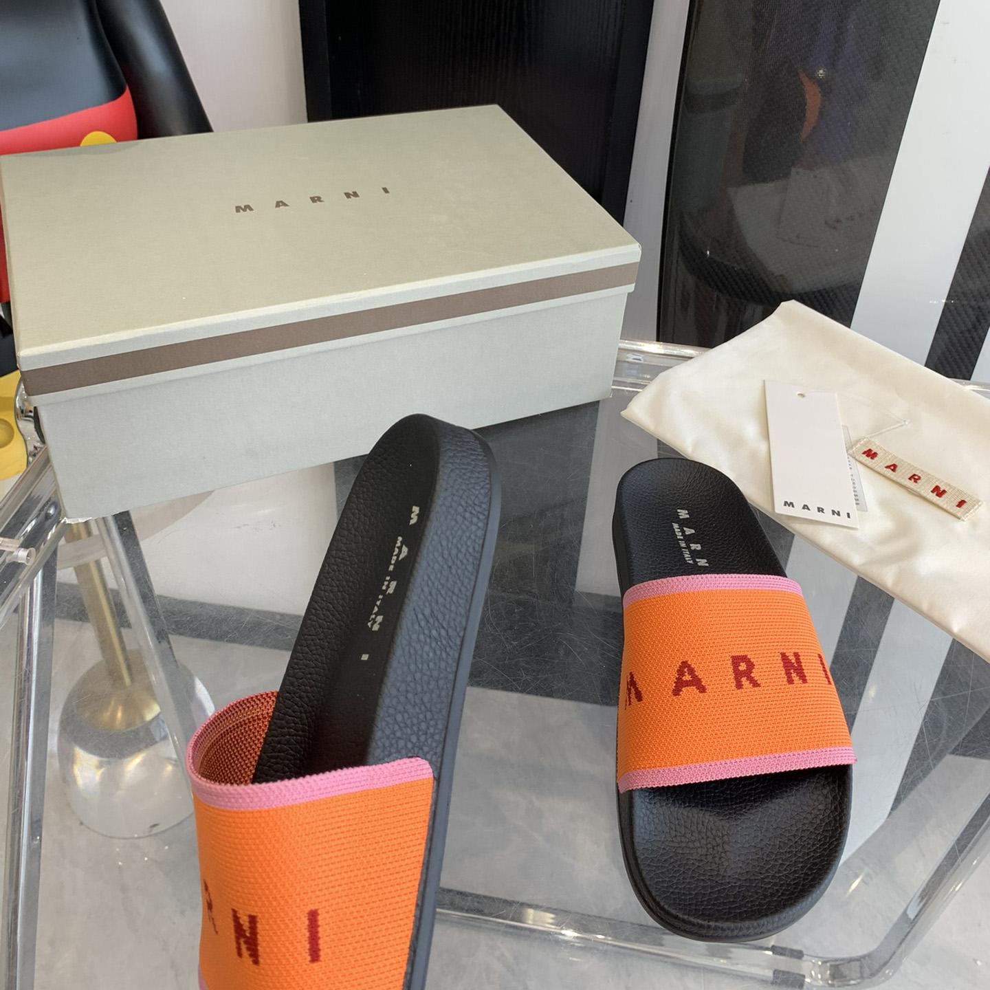 Marni Orange Logo Jacquard Rubber Slide - PerfectKickZ