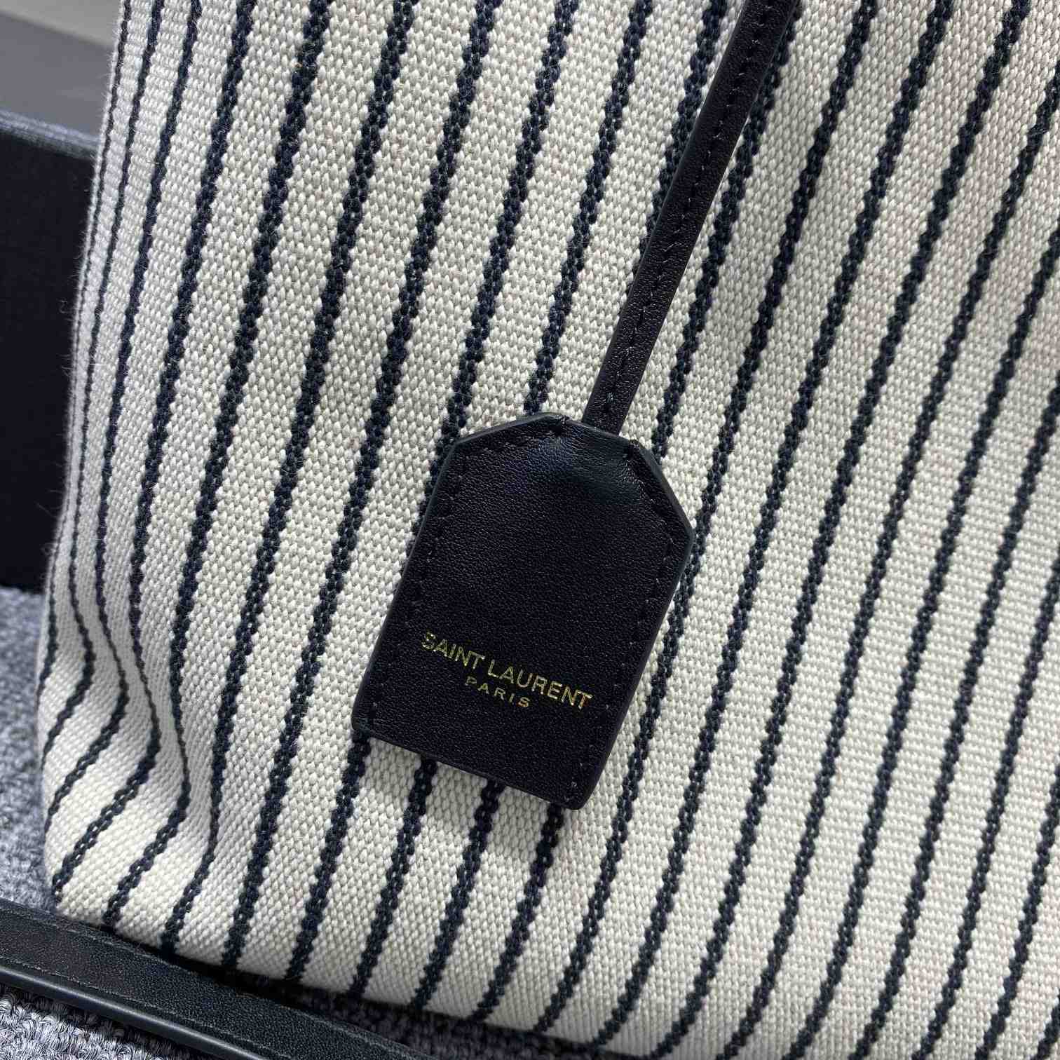 Saint Laurent Shopping Toy Striped Canvas Tote (25x28x8cm) - PerfectKickZ