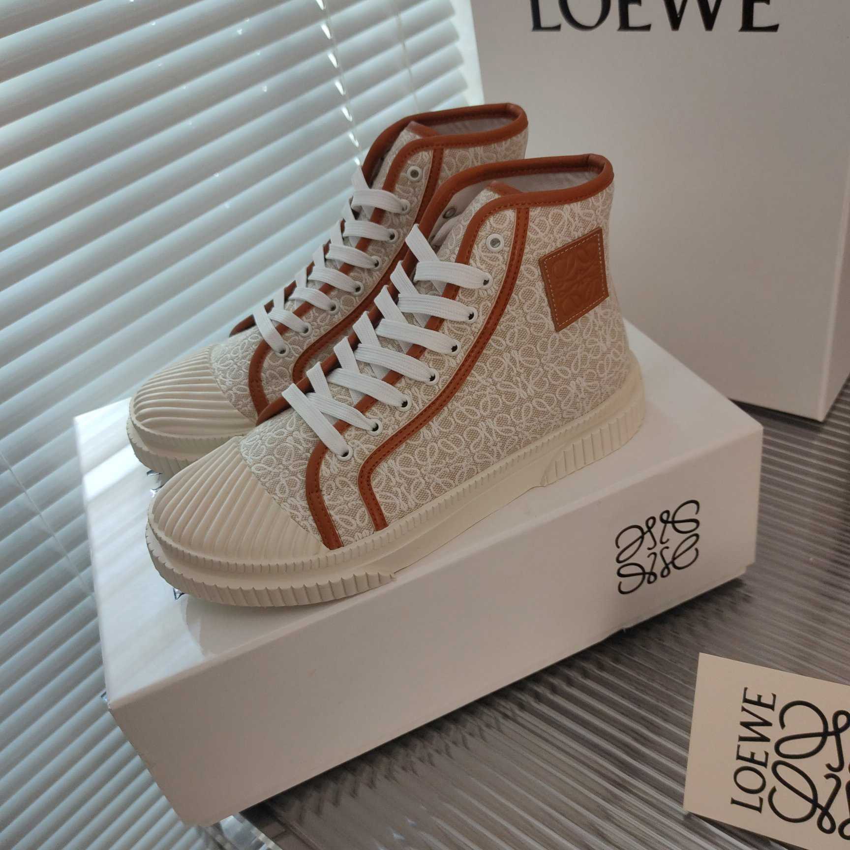Loewe Anagram High Top Sneaker In Canvas - PerfectKickZ